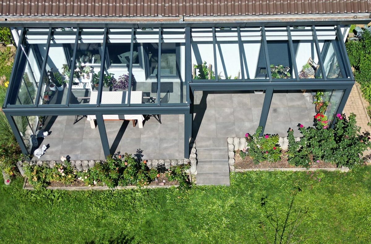 Überdachung mit Glas B&D Wintergarten